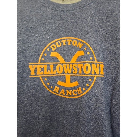 Women's Large Yellowstone Dutton Ranch Long Sleeve Sweatshirt Blue - Picture 2 of 5
